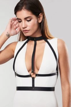 Bijoux Indiscrets New In Maze Black Chest Harness