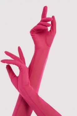 Bettie Page Lingerie Hot Pink Gloves Accessories