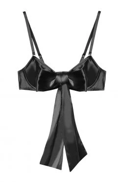 Kiss Me Deadly Yva Black Bow Front Bra