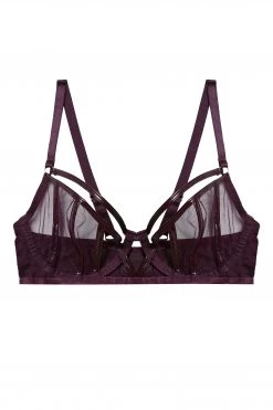 Hustler Kelly Wine PVC Panelled Curve Bra
