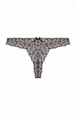 Playful Promises Knickers Skull & Roses Embroidery Peach Thong 17 Playful Promises Knickers Skull & Roses Embroidery Peach Thong