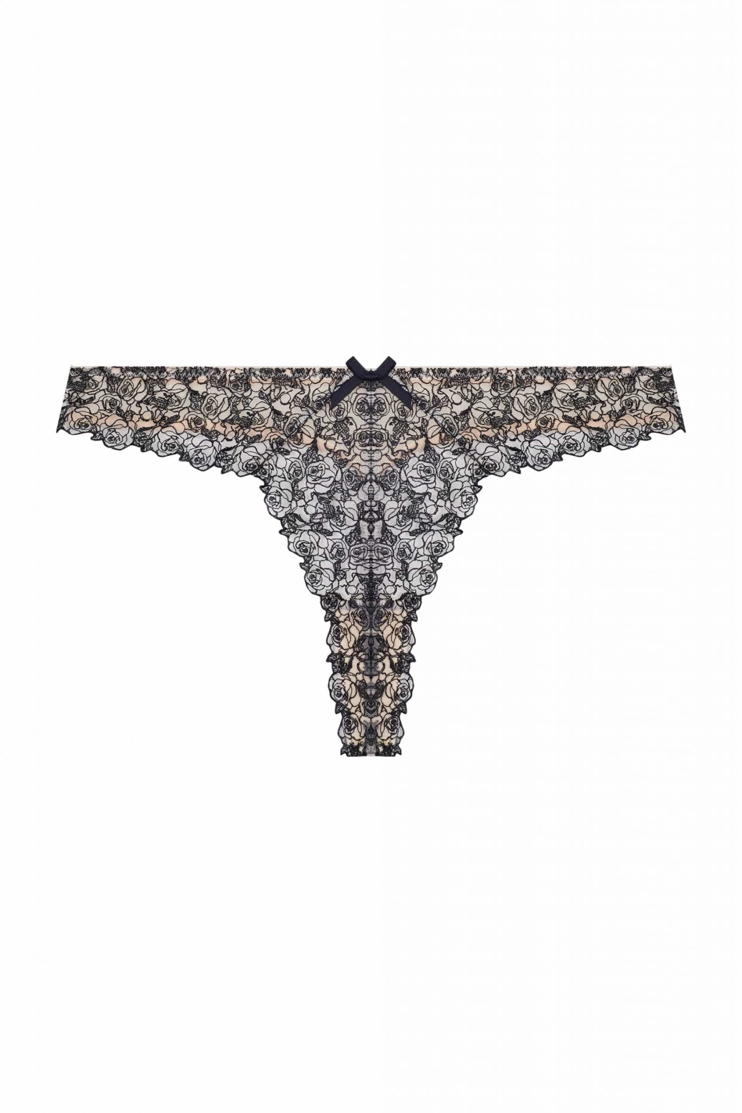 Playful Promises Knickers Skull & Roses Embroidery Peach Thong 9 Playful Promises Knickers Skull & Roses Embroidery Peach Thong