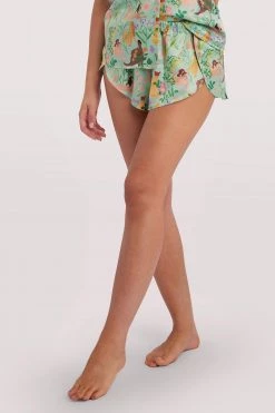Playful Promises Nightwear Bodil Jane Recycled Nudes & Flowers Satin Short