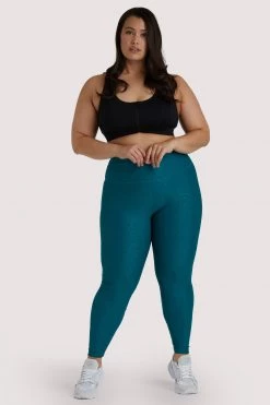 Wolf & Whistle Teal Wet Look Curve Leggings
