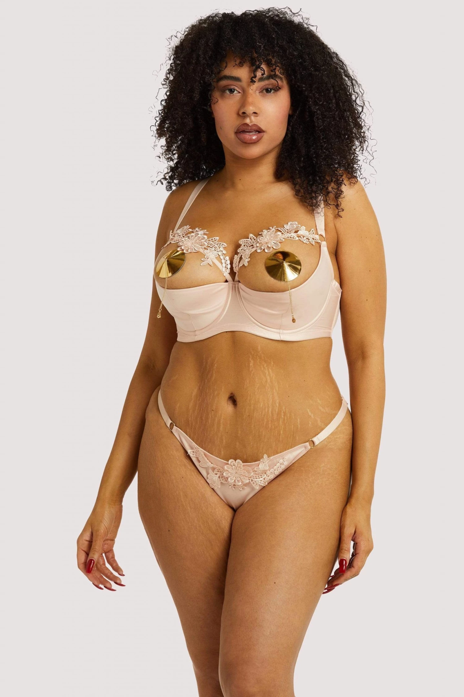Playful Promises Virginia Peach Guipure Quarter Cup Bra 12 Playful Promises Virginia Peach Guipure Quarter Cup Bra