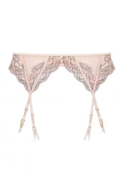 Hustler Jenny Graphic Lace Blush Suspender Belt