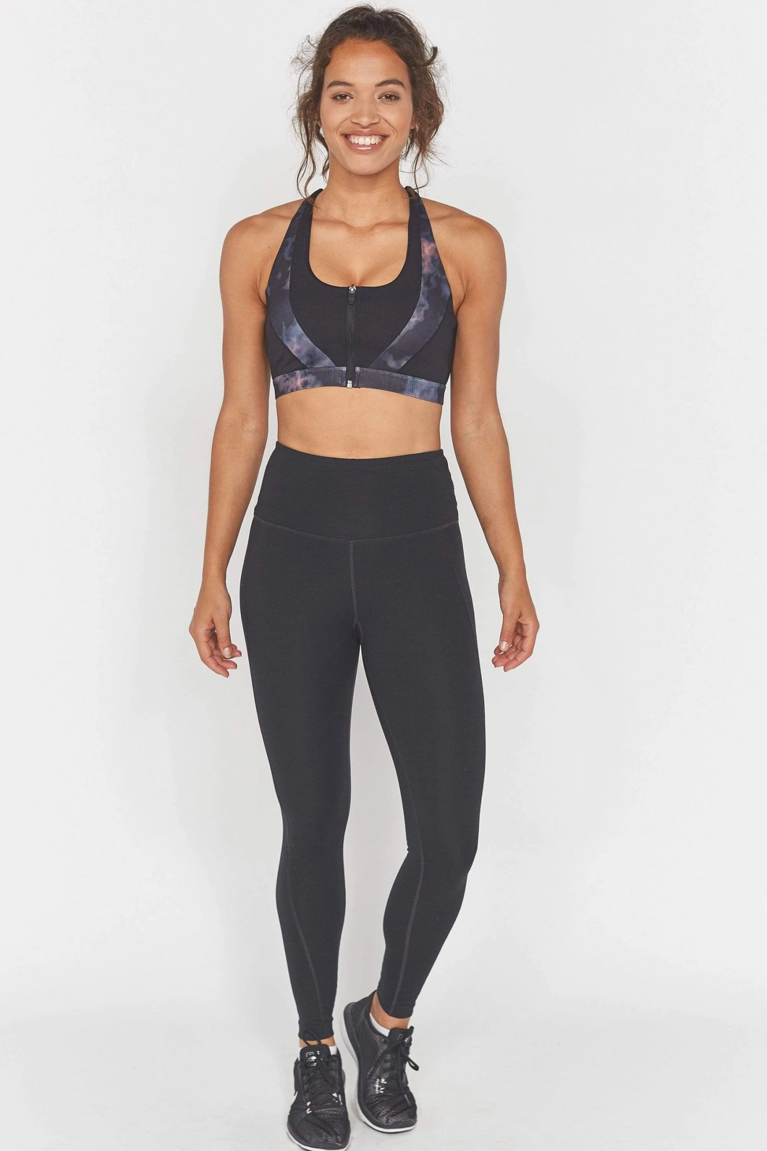 Wolf & Whistle Dark Marble Zip Front Sports Bra Activewear 4 Wolf & Whistle Dark Marble Zip Front Sports Bra Activewear