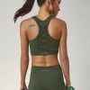Wolf & Whistle Activewear Racer Back Lace Up Bra Khaki