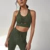 Wolf & Whistle Activewear Lace Up Leggings Khaki
