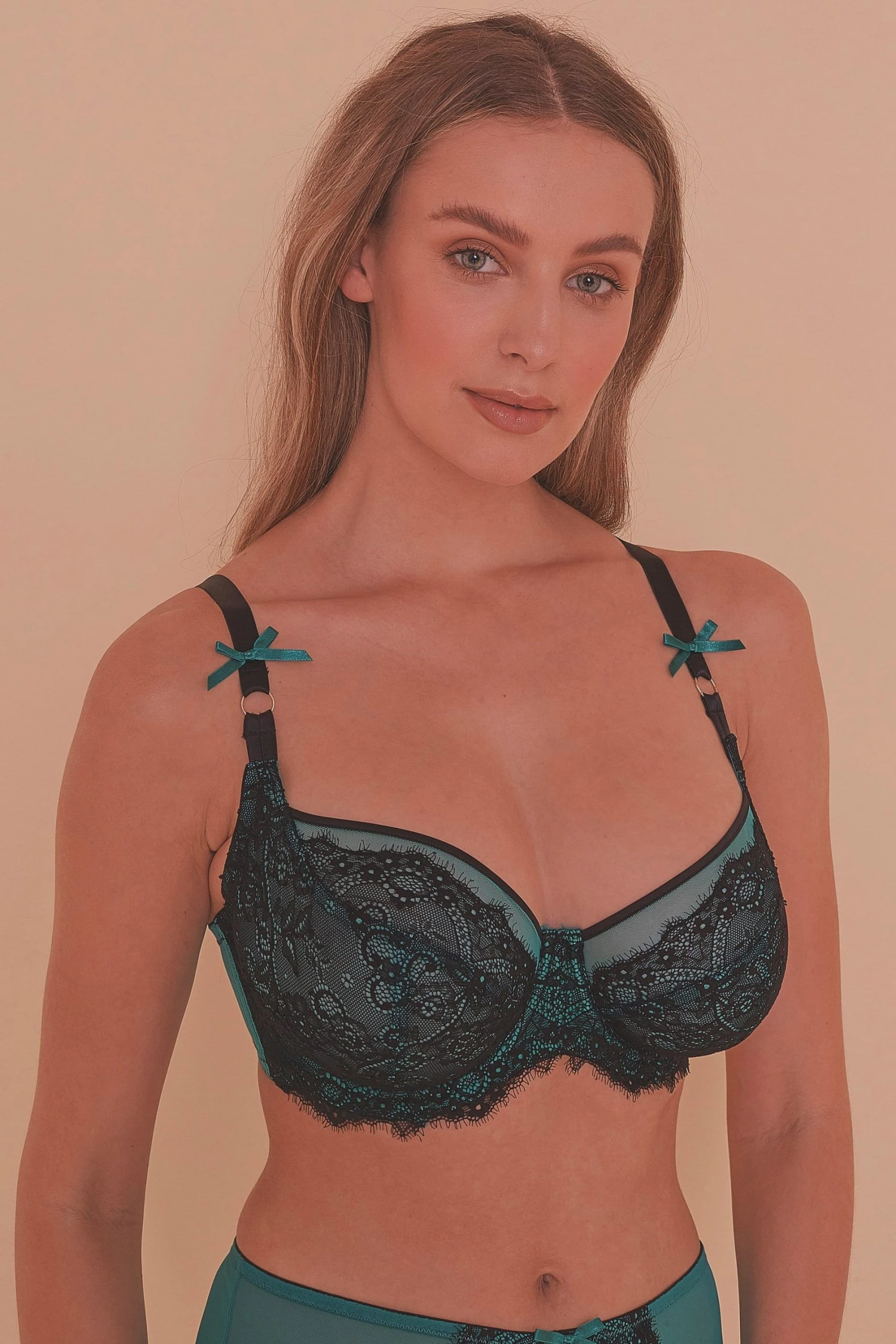 Playful Promises Ezmae Teal Full Bust Bra 1 Playful Promises Ezmae Teal Full Bust Bra