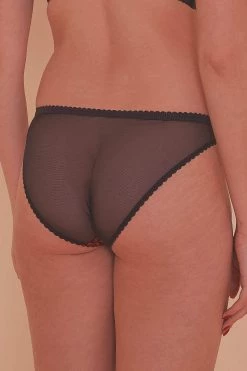 Playful Promises Josie Leopard Mesh Picot Cheeky Brazilian Brief