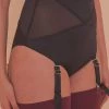 Playful Promises Knickers Aurora Black Mesh & Satin High Waist Brief
