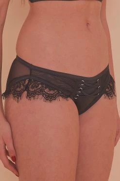 Playful Promises Outlet Bernadette Black Corset Front Brief