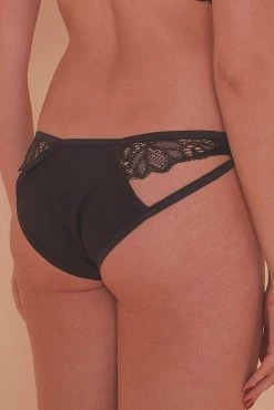 Peek & Beau Ida Satin Cut Out Knickers With Lace Outlet
