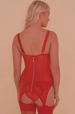 Felicity Hayward X PP Nightwear Clarice Retro Gridle Dress Red