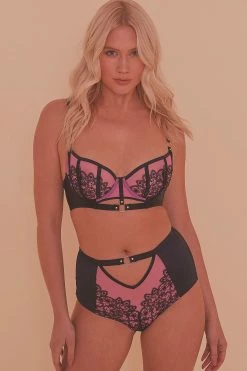 Playful Promises Bras Emelda Lilac Ring Detail Core Satin And Lace Bra A - D