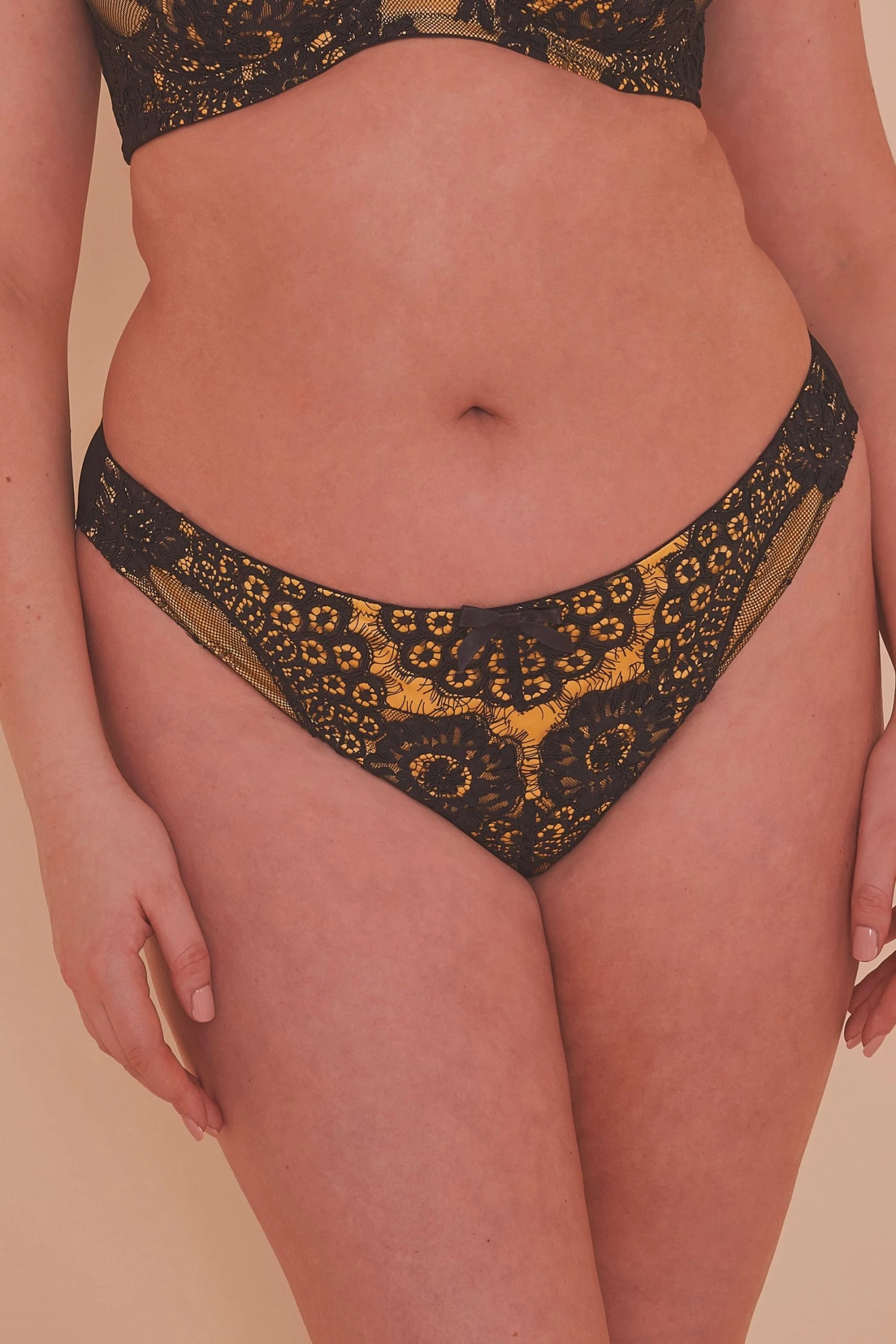 Playful Promises Jaquelina Mustard Contrast Brazilian Brief Curve Knickers 1 Playful Promises Jaquelina Mustard Contrast Brazilian Brief Curve Knickers
