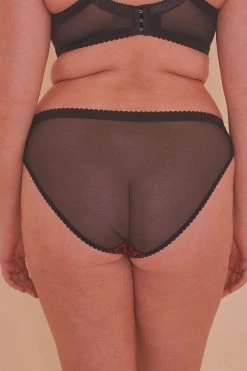 Playful Promises Josie Leopard Mesh Picot Cheeky Brazilian Brief Curve