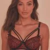 Playful Promises Josie Leopard Mesh Picot Non Padded Bra Core Outlet