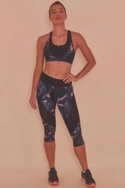 Wolf & Whistle Dark Marble Zip Front Sports Bra Activewear 9 Wolf & Whistle Dark Marble Zip Front Sports Bra Activewear