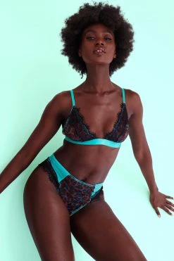 Regalia Harlow Leopard Multi Triangle Bralette Bras