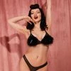 Bettie Page Lingerie Powder Puff Triangle Black Bras