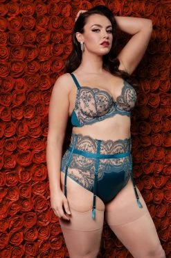 Dita Von Teese Lingerie Severine Shady Spruce Suspender Curve
