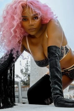 Playful Promises Suspenders Skull & Roses Embroidery Peach Suspender Belt