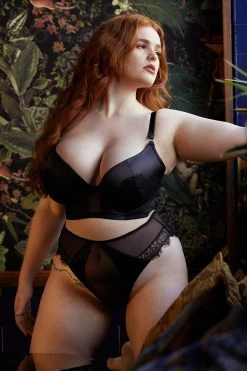 Playful Promises Melina Black Longline Plunge Bra