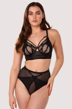 Playful Promises New In Bras Eddie Black Crossover Wrap Bra