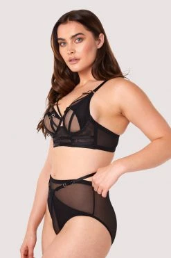Playful Promises Eddie Black Crossover Wrap High Waist Brief