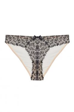 Playful Promises Skull & Roses Embroidery Peach Brief Knickers
