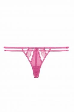 Wolf & Whistle Azma Pink Lace Caged Thong Knickers