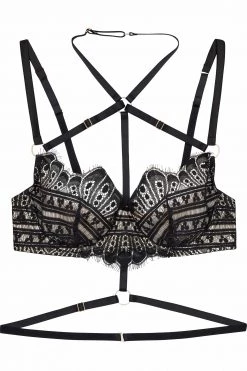 Playful Promises Sky Pearl Quarter Cup Lace Harness Core Bra Bras