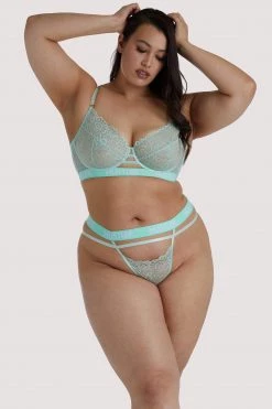 Hustler Branded Mint Curve Lace Bra Everyday Lingerie
