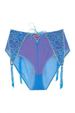 Regalia Aviyah Contrast Lace Suspender High Waist Brief Knickers