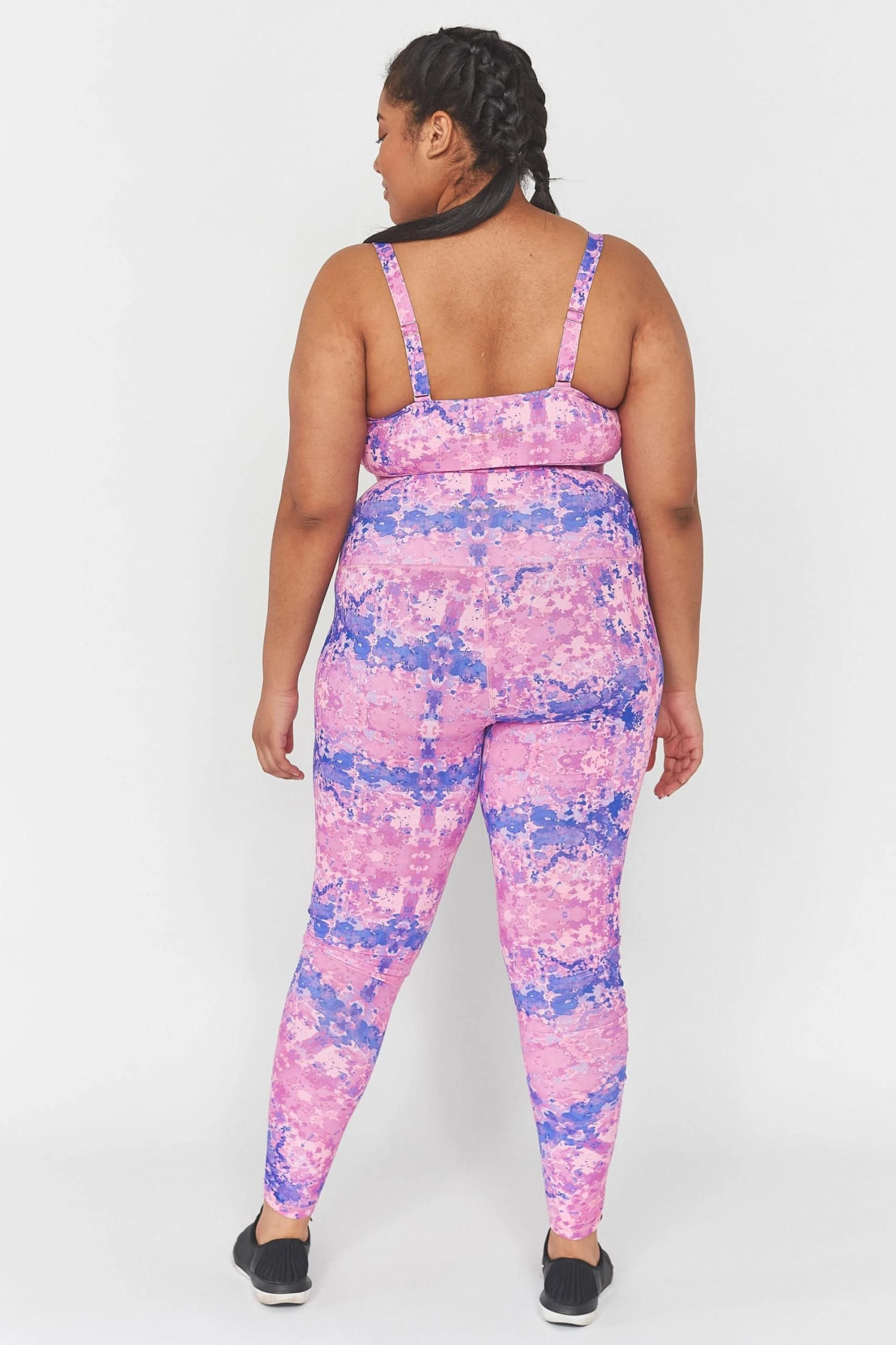 Wolf & Whistle Pink Marble Print Long Curve Legging 2 Wolf & Whistle Pink Marble Print Long Curve Legging