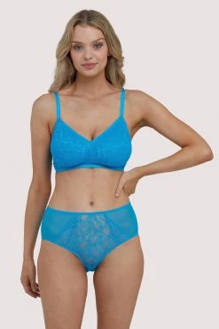 Deja Day Emma Sky Blue Lace Wireless Bra Bras