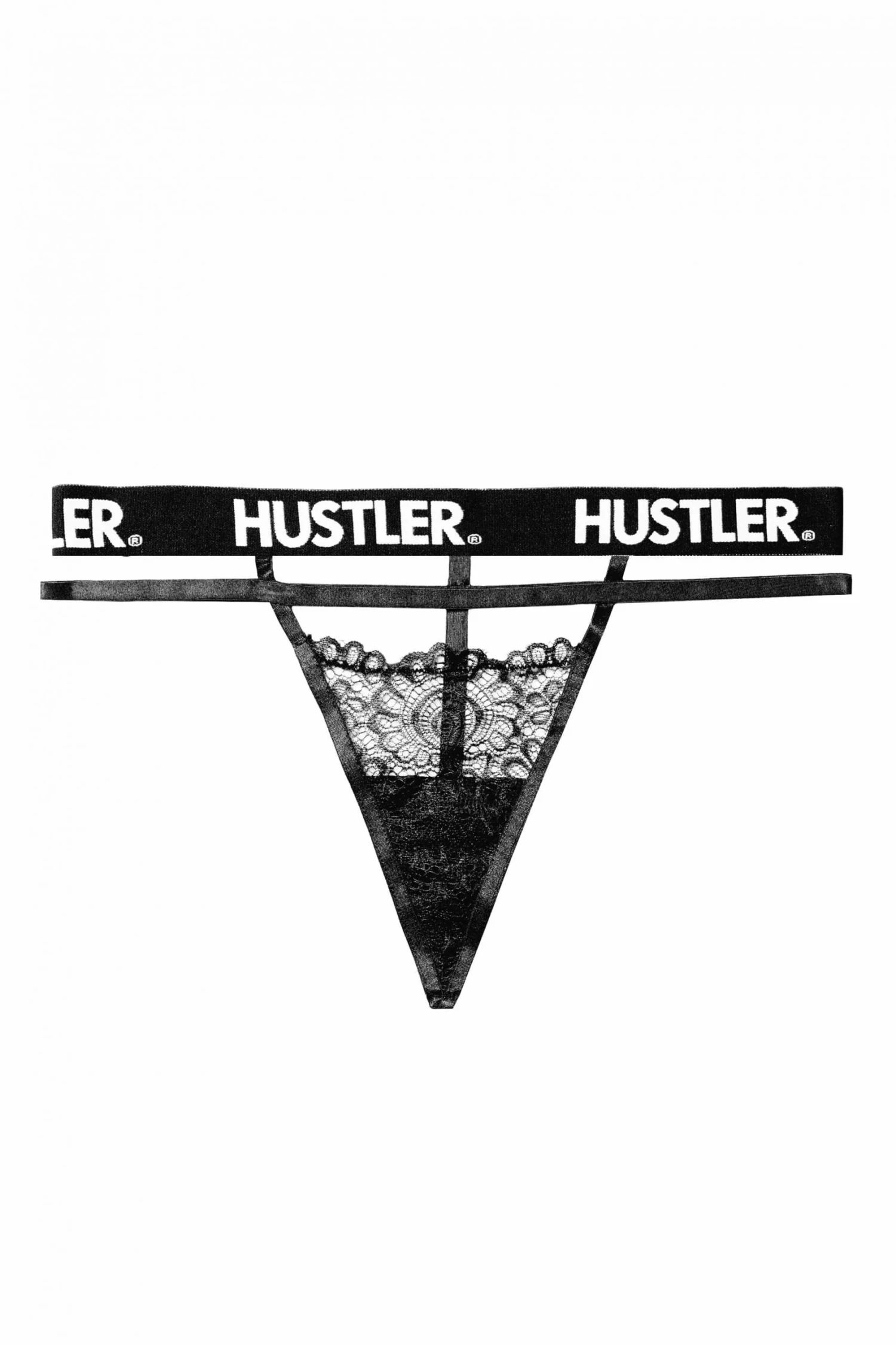 Hustler Everyday Lingerie Branded Black Lace Thong 3 Hustler Everyday Lingerie Branded Black Lace Thong