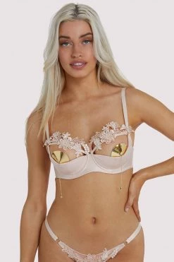 Playful Promises Virginia Peach Guipure Quarter Cup Bra