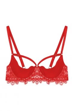 Playful Promises Anaise Red Quarter Cup Bra New In