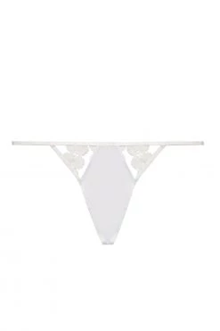 Hustler Esther White Lace Applique Thong