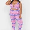 Wolf & Whistle Pink Marble Twist Front Curve Sports Bra