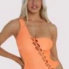 Wolf & Whistle Gianna Orange Lattice Swimsuit Swimwear