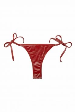 Wolf & Whistle Lillian Peach Velvet Bikini Tie-Side Brief Swimwear