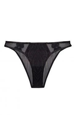 Hustler Esther Black Lace Applique Brief Knickers