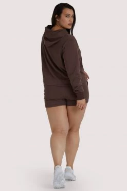 Wolf & Whistle Brown Tie Waist Curve Shorts