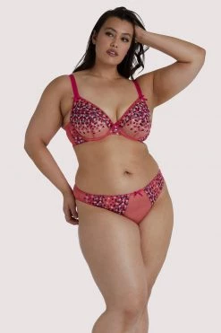 Playful Promises Free Sexy Summer Brief Cherry Embroidery Coral Brief