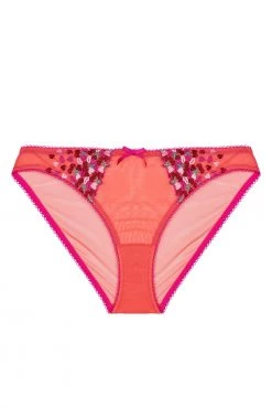 Playful Promises Free Sexy Summer Brief Cherry Embroidery Coral Brief