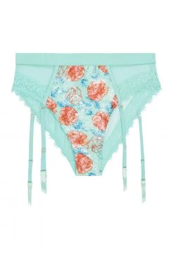 Felicity Hayward X PP Knickers Sabey Mint Floral High Waist Brief